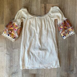 VaVa by Joy Han Embroidered Peasant Dress Womens Small Boho Y2K